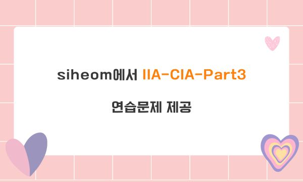 siheom에서 IIA-CIA-Part3 연습문제 제공