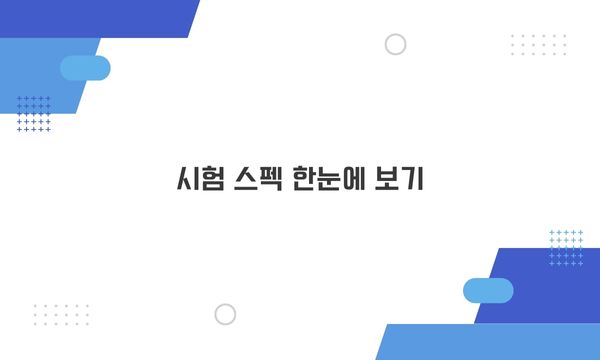 시험 스펙 한눈에 보기