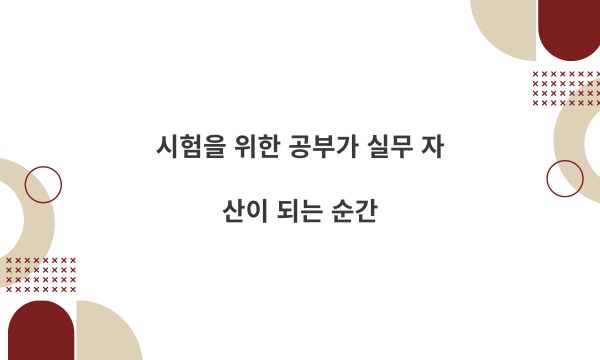 시험을 위한 공부가 실무 자산이 되는 순간